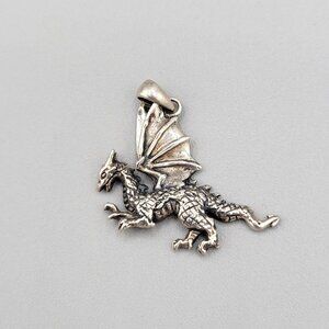 Paul Stone PSCL Sterling 925 Winged Dragon Pendant Textured Body With Bail